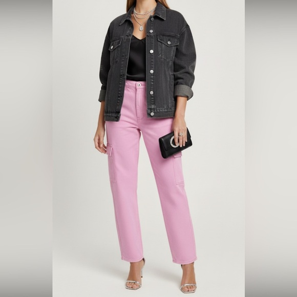 J Galt Highrise Pink Cargo Style Jeans - Picture 13 of 14